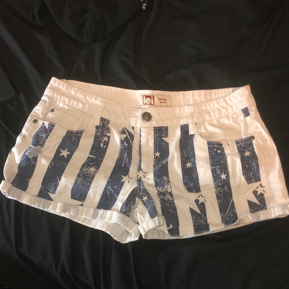 Blue and white striped shorts. Size 13 Juniors